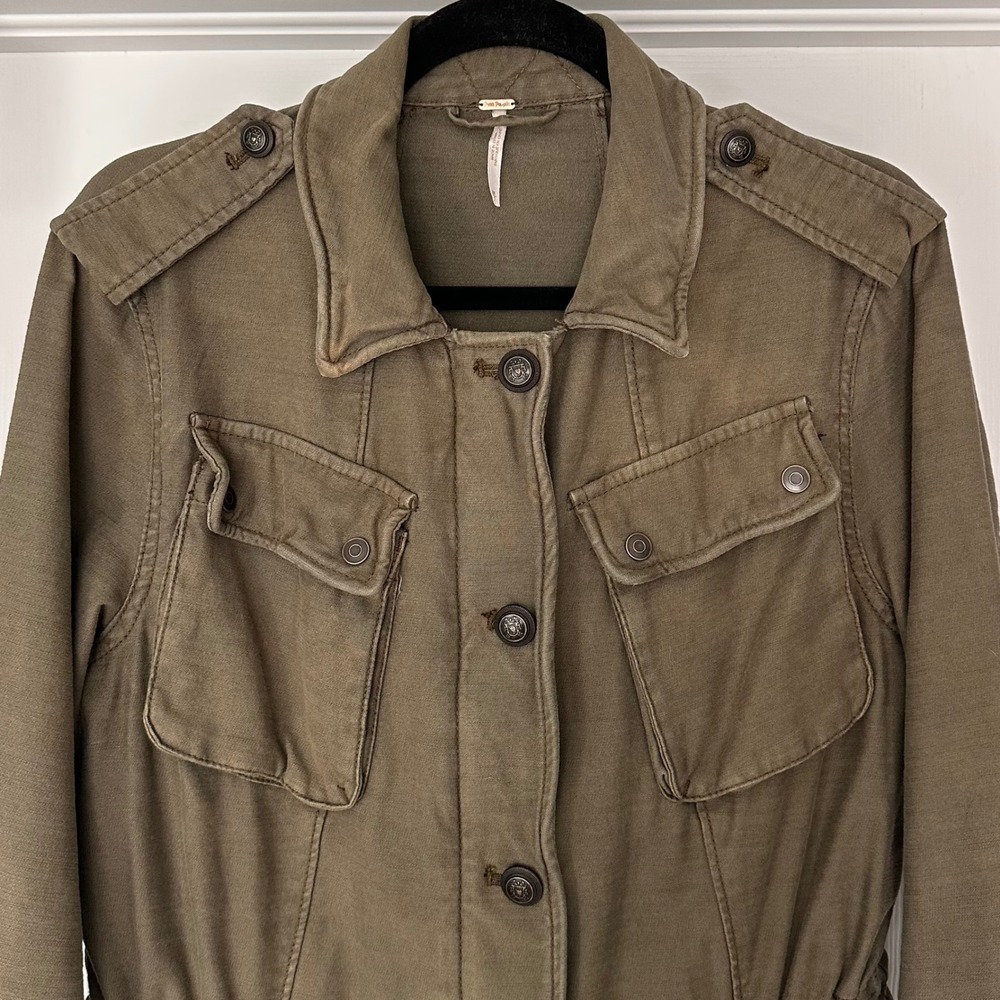 Free People Not Your Brother's Surplus Military Jacket Utility Boho Grunge Sz M - Picture 5 of 14